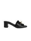 Gigi 50 Sandals Calfskin Permabrass Hardware Noir - HERMES - BALAAN 1