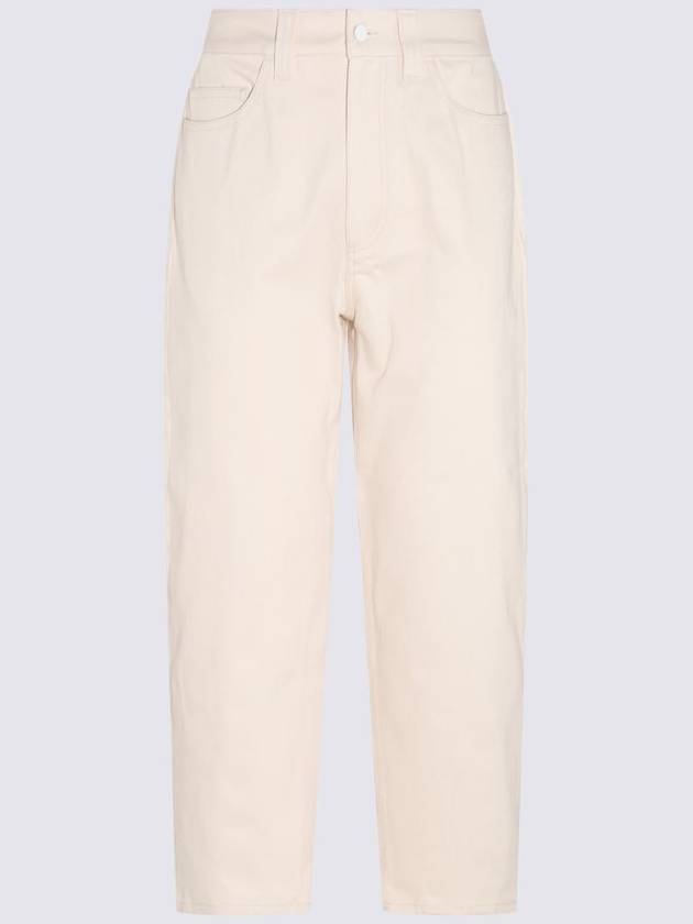 Sunnei Ecru White Stripes Cotton Pants - SUNNEI - BALAAN 1