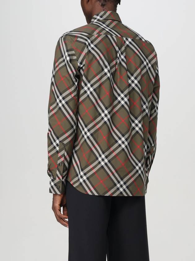 Check Cotton Long Sleeve Shirt Green - BURBERRY - BALAAN 4