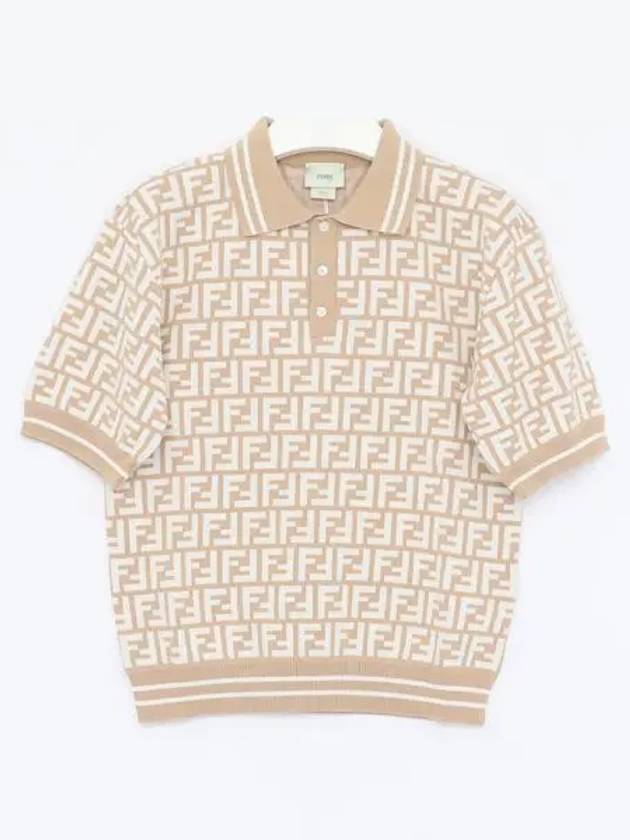 FF Logo All-Over Polo Shirt Beige - FENDI - BALAAN 2