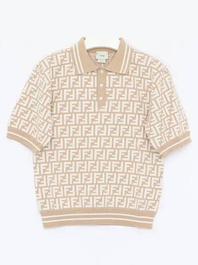 FF Logo All-Over Polo Shirt Beige - FENDI - BALAAN 2