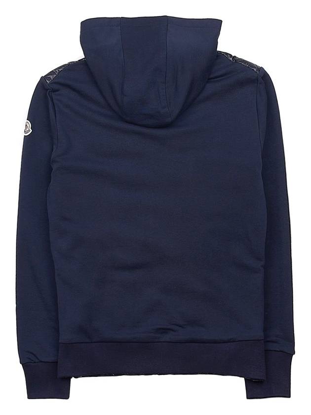 Logo Cotton Zip Up Hoodie Navy - MONCLER - BALAAN 3