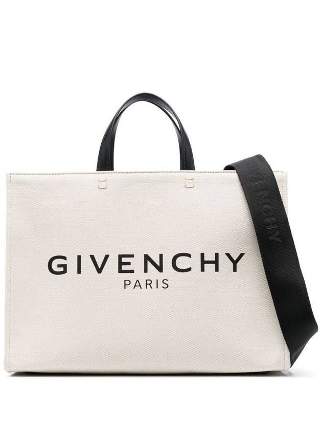 G Logo Canvas Medium Tote Bag Beige - GIVENCHY - BALAAN 2