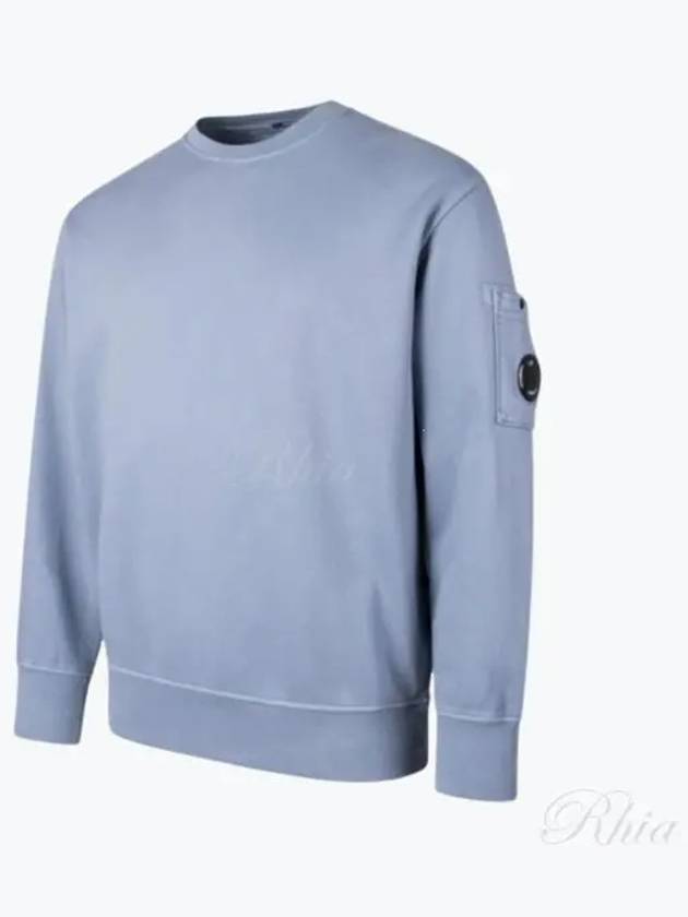 Brushed and Emerized Diagonal Fleece Lens Sweatshirt Blue - CP COMPANY - BALAAN 2