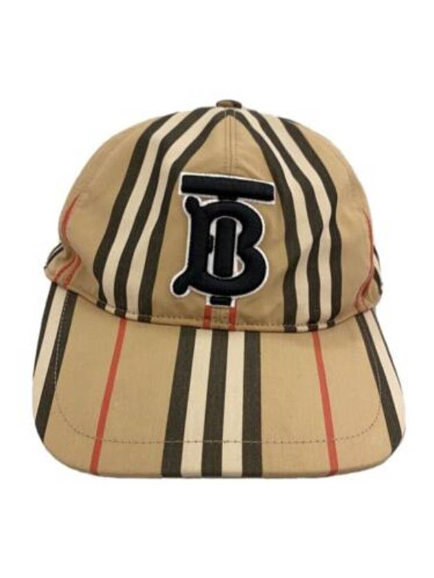 TB Monogram Stripe Cotton Ball Cap Beige - BURBERRY - BALAAN 2