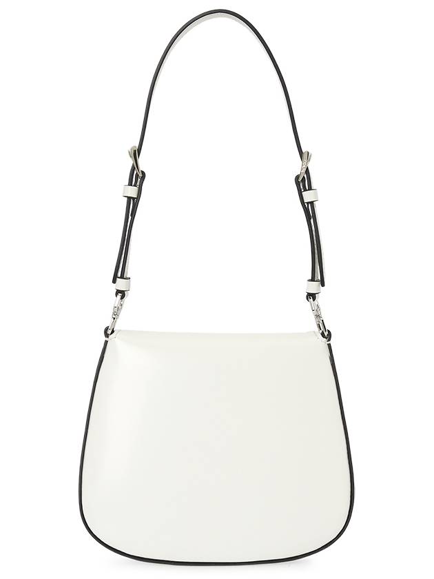 Cleo Brushed Leather Mini Shoulder Bag White - PRADA - BALAAN 6