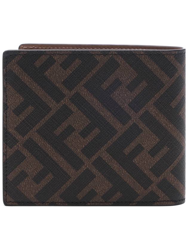 FF Logo Fabric Half Wallet Brown - FENDI - BALAAN 5