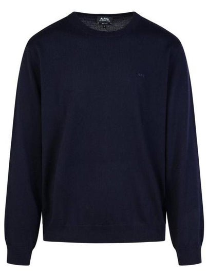 Embroidery Logo Wool Knit Top Navy - A.P.C. - BALAAN 2