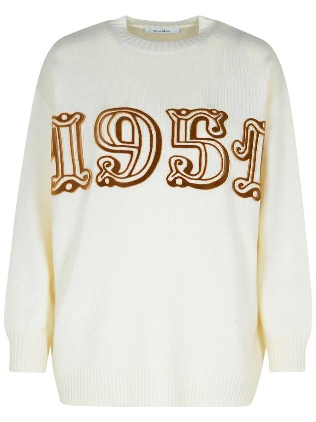 Max Mara 'Fido' White Cashmere Blend Sweater - MAX MARA - BALAAN 1