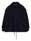 Palmeira Wool Jacket Navy - ISABEL MARANT - BALAAN 3