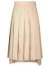 Classic Typewriter Midi Pleated Skirt Khaki - THOM BROWNE - BALAAN 2