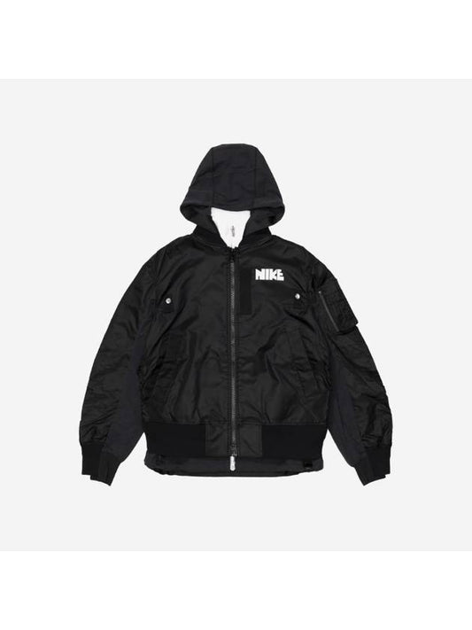 Sakai NRG Layered Bomber Jacket Black US EU - NIKE - BALAAN.