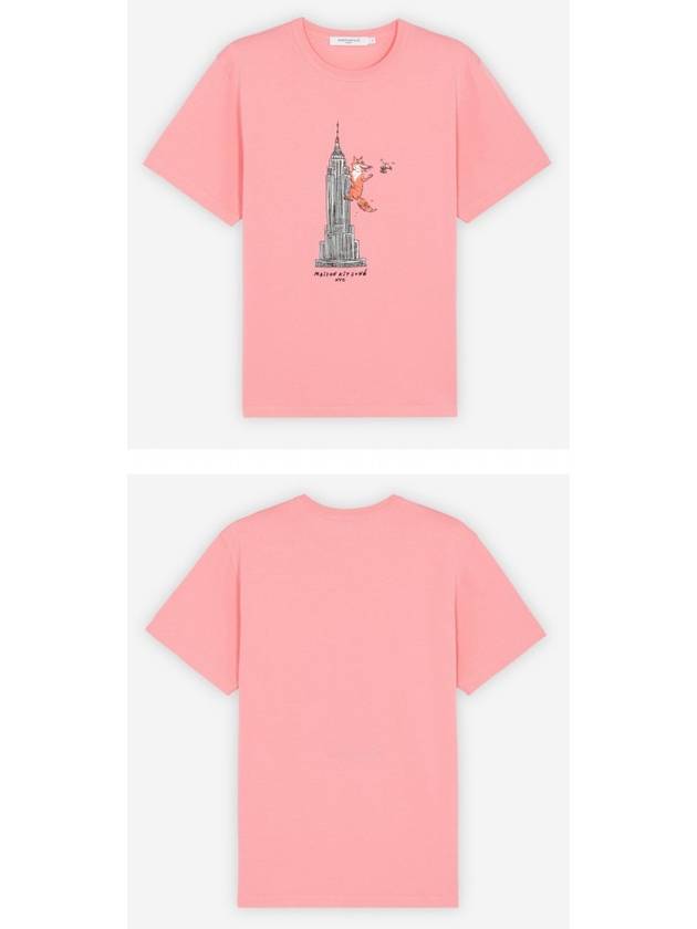 Olly Empire Fox Printing Round Short Sleeve T-Shirt Pink - MAISON KITSUNE - BALAAN.