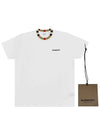 Men's Striped Neck Short Sleeve T-Shirt White - BURBERRY - BALAAN 9