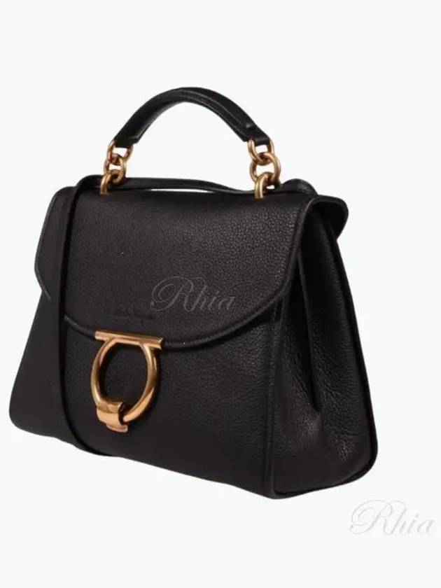 Gancini Small Tote Bag Black - SALVATORE FERRAGAMO - BALAAN 2