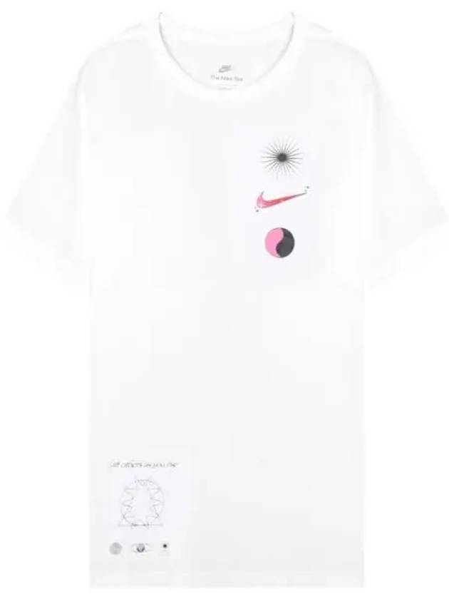 Men's Logo Graphic Print Short Sleeve T-Shirt White - NIKE - BALAAN 1