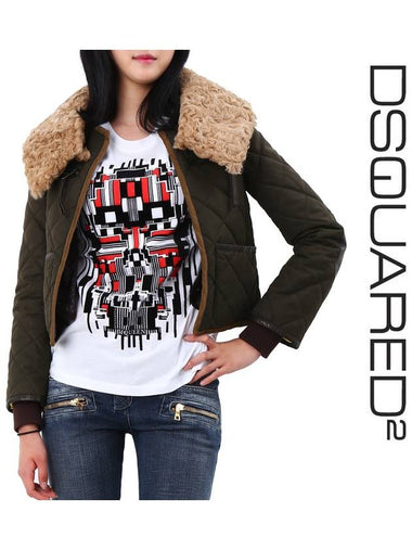 S75BN0273 S40870 061 Real Fur Quilted Layered Jacket - DSQUARED2 - BALAAN 1