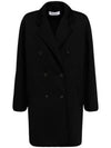 Pedone Jersey Wool Double Coat Black - MAX MARA - BALAAN 2