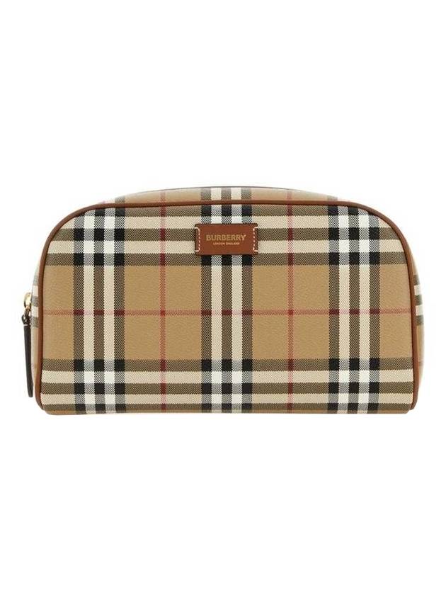 Medium Check Travel Pouch Bag Archive Beige - BURBERRY - BALAAN 1