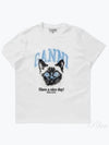 Basic Cat Relax Jersey Short Sleeve T-Shirt White - GANNI - BALAAN 2