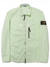 Wappen Patch Old Treatment Zip-Up Overshirt Light Green - STONE ISLAND - BALAAN 2