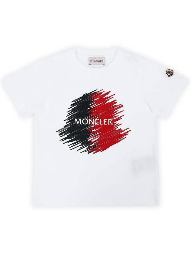 Kids Infant Scribble Logo Short Sleeve White 8C00022 89AFV 002 - MONCLER - BALAAN 3