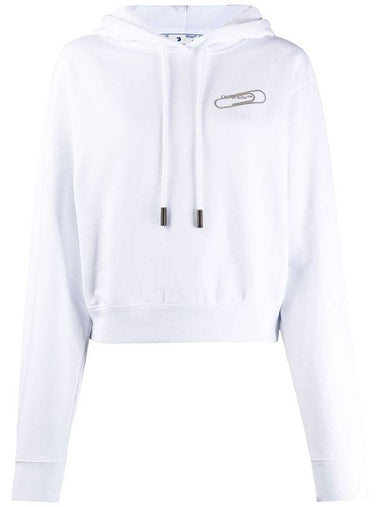 Women's Clip Crop Hoodie White - OFF WHITE - BALAAN 1