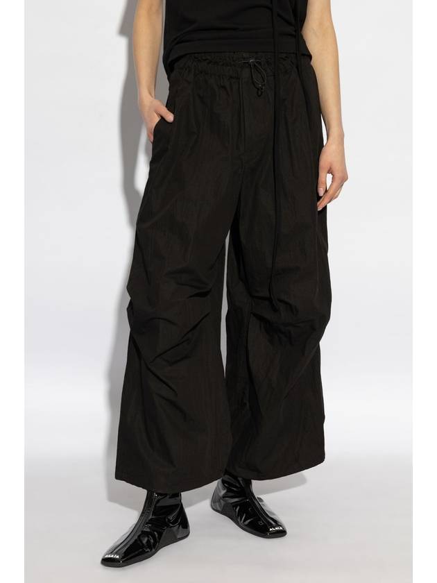 Yohji Yamamoto Wide-leg Trousers, Women's, Black - YOHJI YAMAMOTO - BALAAN 3