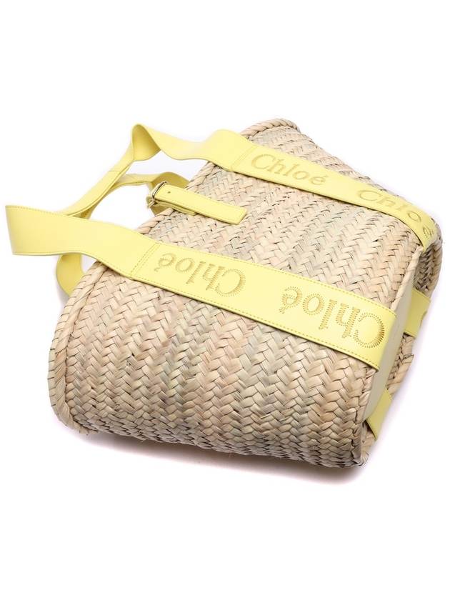 Sense Medium Raffia Basket Tote Bag Beige Yellow - CHLOE - BALAAN 6