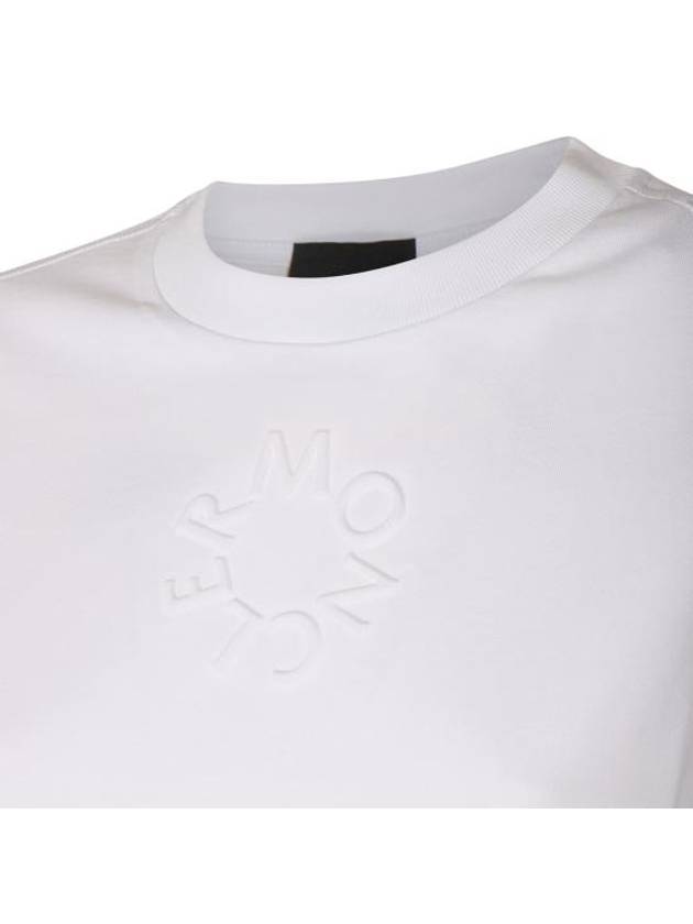 Embossed Logo Short Sleeve T-Shirt White - MONCLER - BALAAN 6