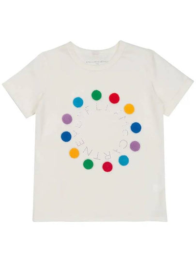 Kids Cubic Logo Embroidery T Shirt TV8E21 Z0434 101 - STELLA MCCARTNEY - BALAAN 2