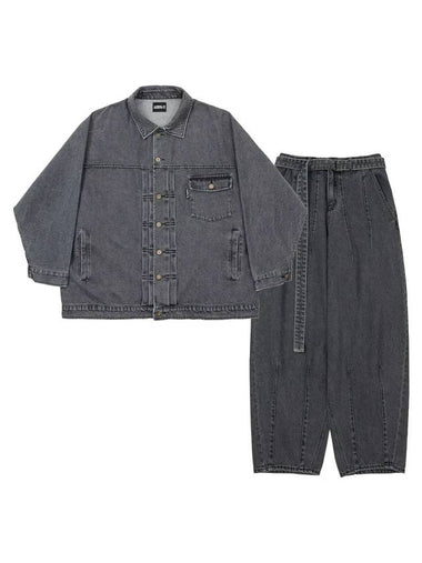 batwing oversized denim set gray - AJOBYAJO - BALAAN 1