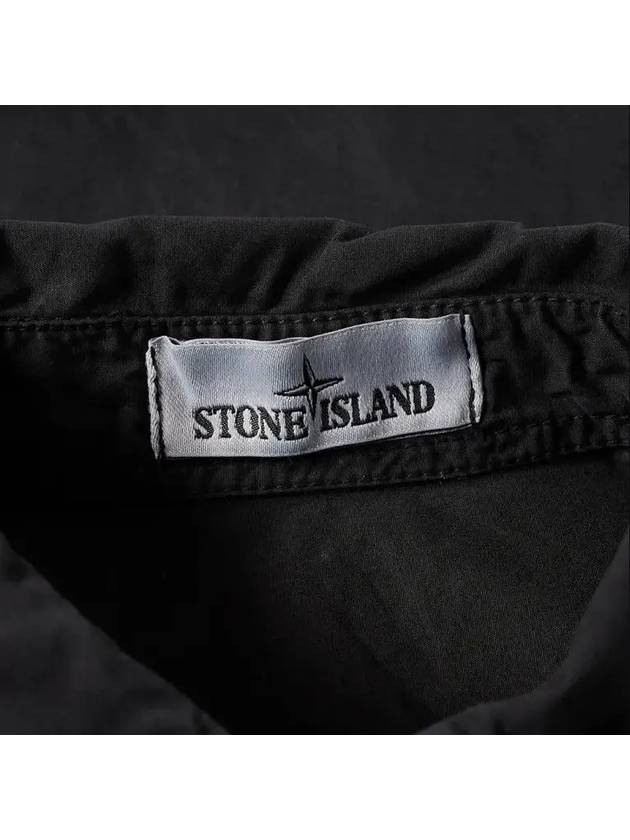 Wappen Patch Old Treatment Zip-Up Overshirt Black - STONE ISLAND - BALAAN 3