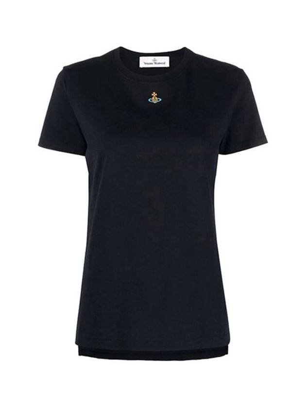 Embroided ORB Peru Short Sleeve T-Shirt Black - VIVIENNE WESTWOOD - BALAAN 2