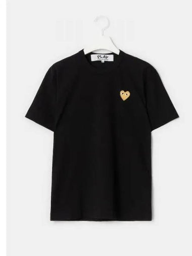 Unisex Gold Heart Waffen T Shirt Black Domestic Product GM0024051646991 - COMME DES GARCONS PLAY - BALAAN 1