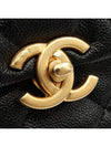 Black grained calfskin caviar gold flap melody chain shoulder bag - CHANEL - BALAAN 6