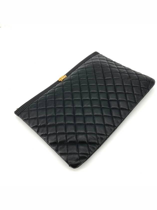 Lambskin gold boy clutch large - CHANEL - BALAAN 6