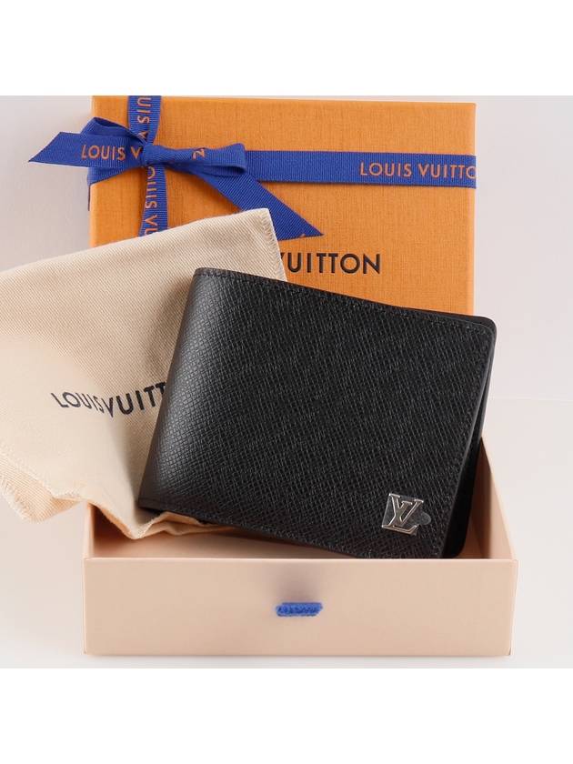 Multiple Taiga Leather Half Wallet Black - LOUIS VUITTON - BALAAN 2