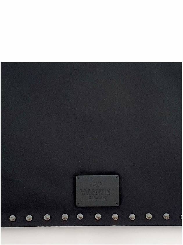 Rockstud Zippered Nylon Clutch Bag Black - VALENTINO - BALAAN 8