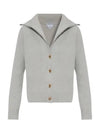 Compact Knot Button Wool Cardigan Moon - BOTTEGA VENETA - BALAAN 2