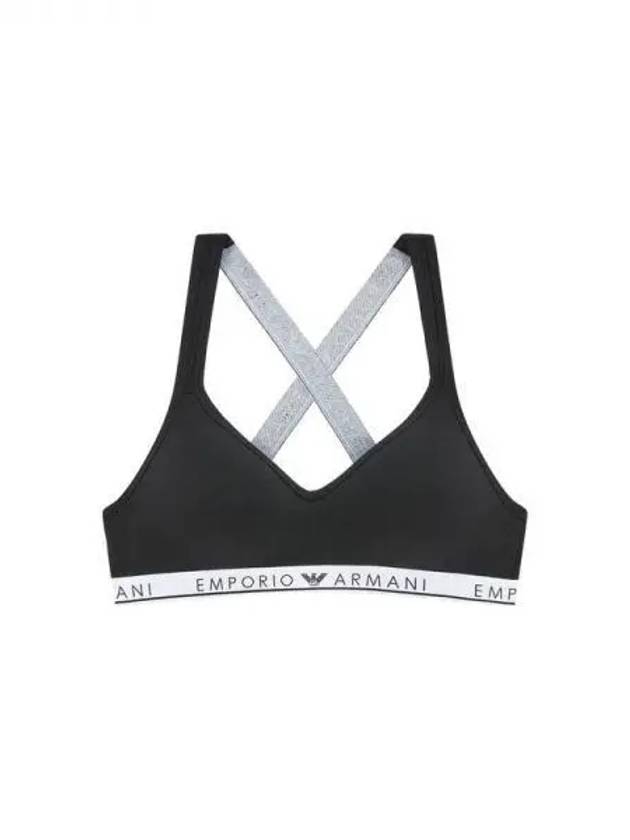 UNDERWEAR Women s Logo Band Stretch Cotton X Strap Bralette Black 271067 - EMPORIO ARMANI - BALAAN 1