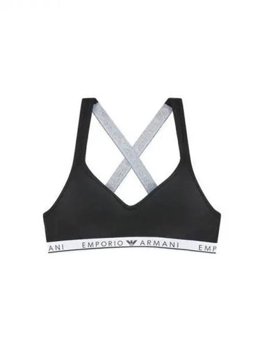 UNDERWEAR Women s Logo Band Stretch Cotton X Strap Bralette Black 271067 - EMPORIO ARMANI - BALAAN 1