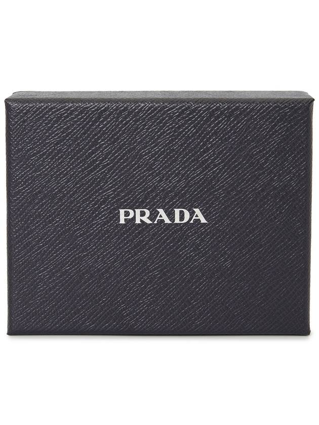 Triangle Logo Leather Half Wallet Black - PRADA - BALAAN 10