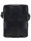 Intrecciato Mini Leather Crossbody Bag Black - BOTTEGA VENETA - BALAAN 2