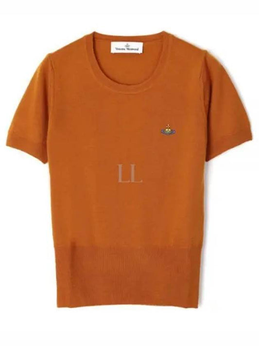 ORB Logo Short Sleeve Knit Top Orange - VIVIENNE WESTWOOD - BALAAN 2