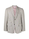 Men's Wool Houndstooth Single Breasted Jacket - THOM BROWNE - BALAAN 1