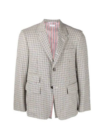 Men's Wool Houndstooth Single Breasted Jacket - THOM BROWNE - BALAAN 1