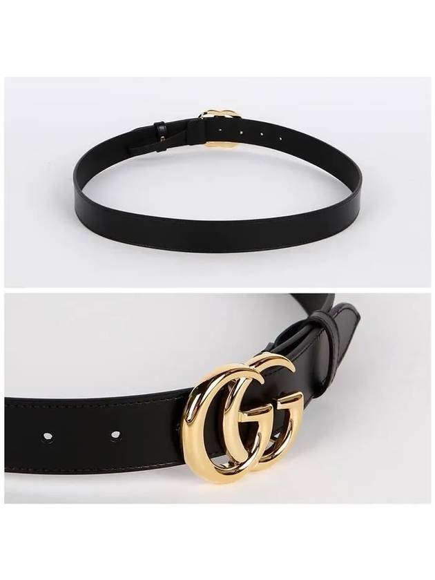 Men's GG Marmont Buckle Belt Black - GUCCI - BALAAN 4