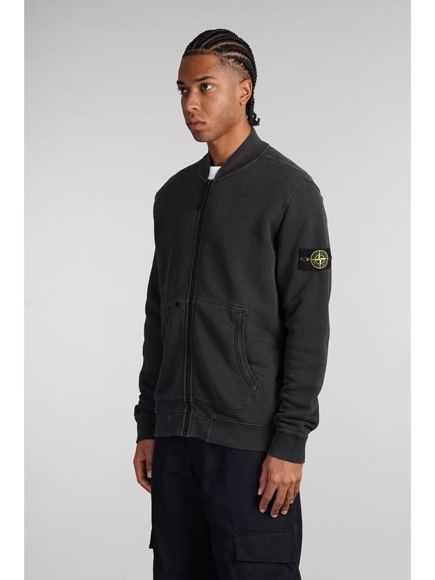 Logo Patch Zip Up Jacket Lead Grey - STONE ISLAND - BALAAN 5