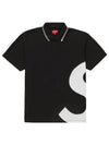 S logo polo short sleeve tshirt black black s logo polo t shirt - SUPREME - BALAAN 1